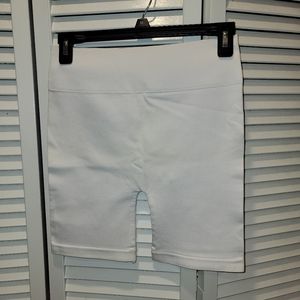White biker shorts